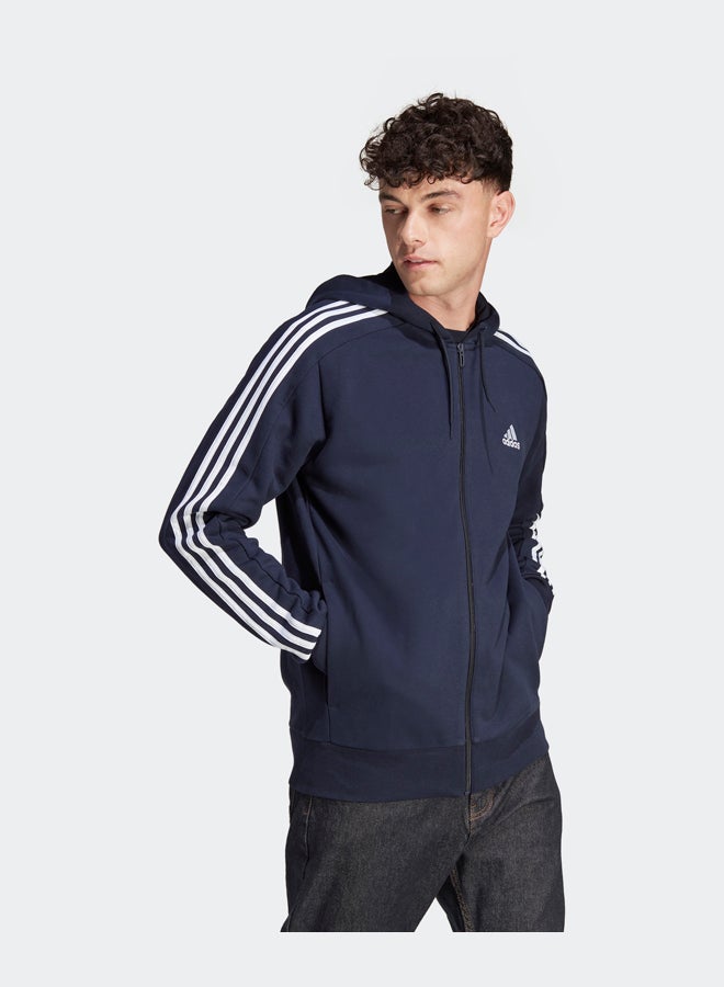 Adidas قميص فرنسي أساسي بثلاثة خطوط وسحّاب كامل  - Image 3