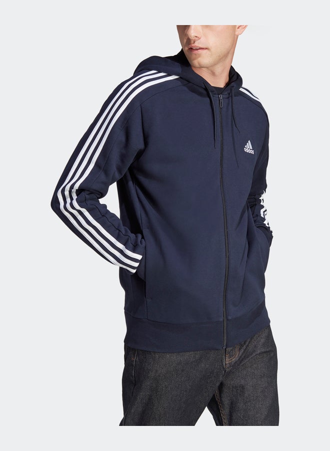 Adidas قميص فرنسي أساسي بثلاثة خطوط وسحّاب كامل  - Image 4
