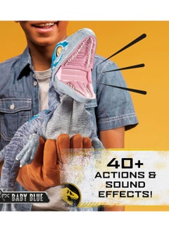 WOW! STUFF WOW! STUFF - Jurassic World REAL FX Baby Blue Dinosaur Toy | Hyper-Realistic Animatronic Dinosaur | Life-Like Movements and Real Movie Sounds | Jurassic World Dominion Official Toys | 8 + age  - Image 4