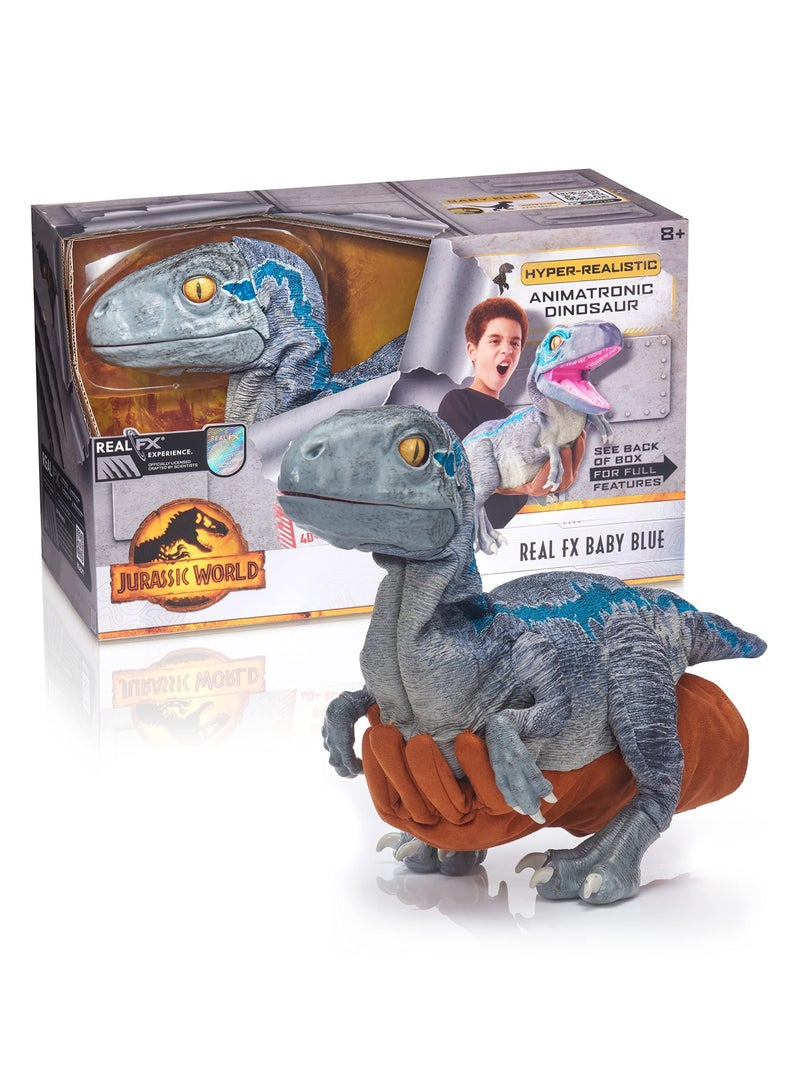WOW! STUFF - Jurassic World REAL FX Baby Blue Dinosaur Toy | Hyper-Realistic Animatronic Dinosaur | Life-Like Movements and Real Movie Sounds | Jurassic World Dominion Official Toys | 8 + age - Image 1