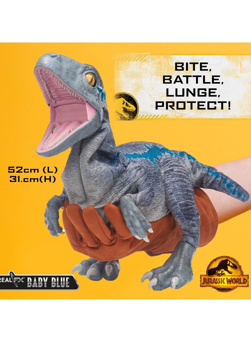 WOW! STUFF - Jurassic World REAL FX Baby Blue Dinosaur Toy | Hyper-Realistic Animatronic Dinosaur | Life-Like Movements and Real Movie Sounds | Jurassic World Dominion Official Toys | 8 + age - Image 2