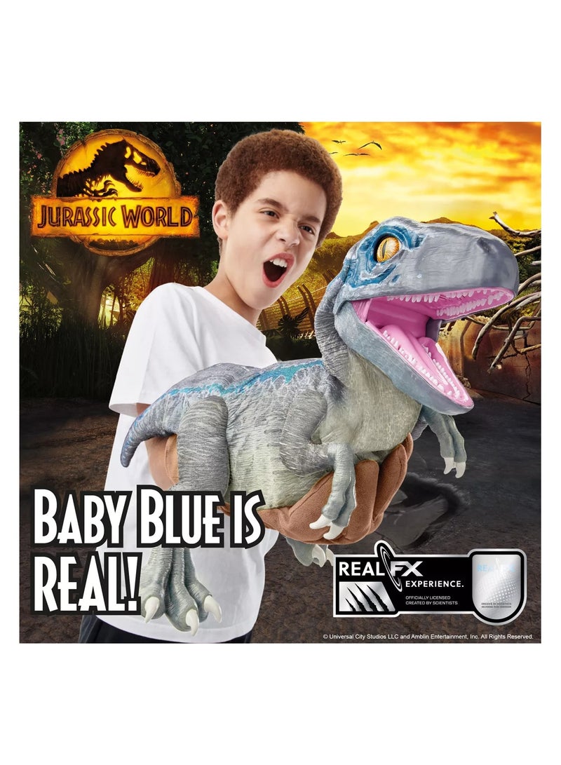 WOW! STUFF - Jurassic World REAL FX Baby Blue Dinosaur Toy | Hyper-Realistic Animatronic Dinosaur | Life-Like Movements and Real Movie Sounds | Jurassic World Dominion Official Toys | 8 + age - Image 3