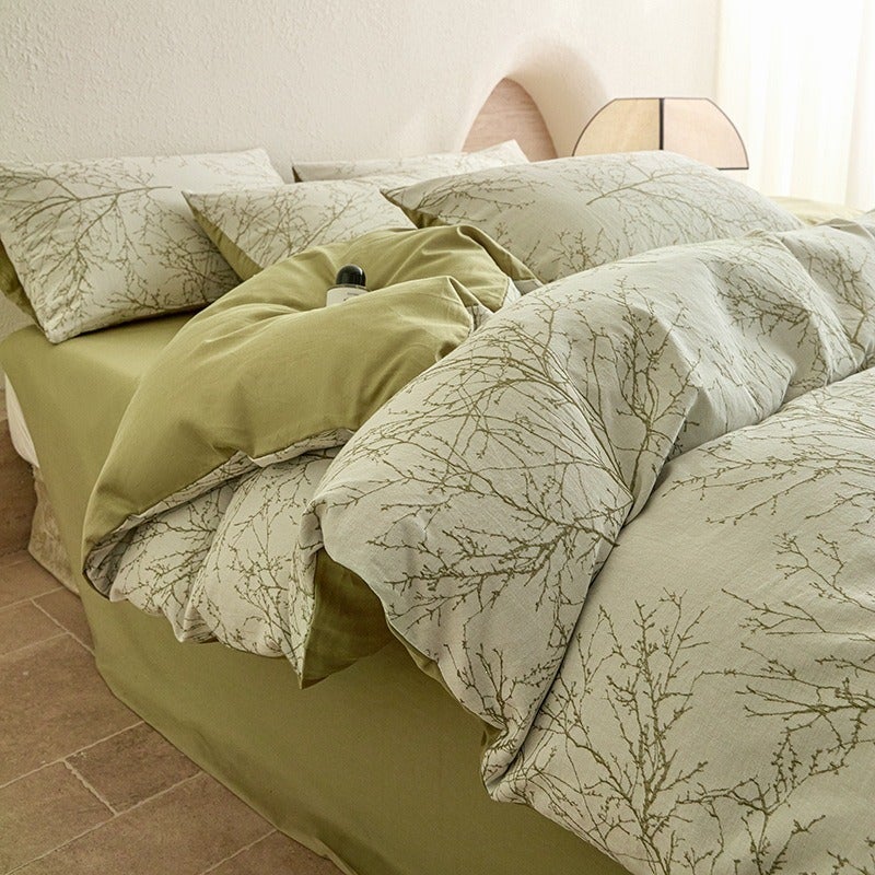 100% Cotton Three-Layer Yarn-Dyed Bedding Set - Luxurious Retro Style