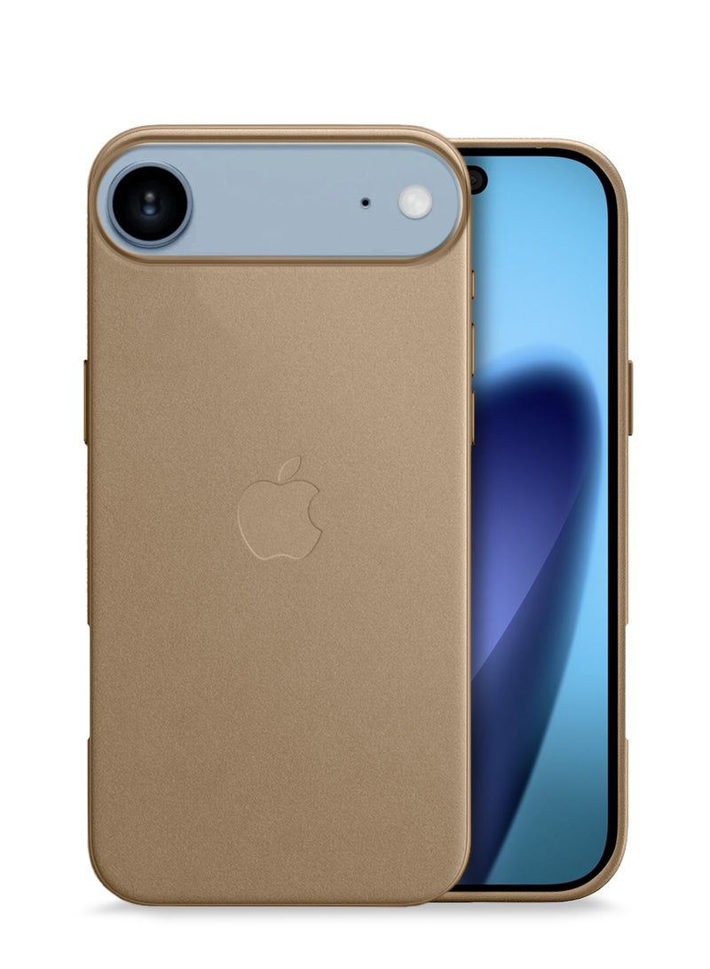 Wtech Apple iPhone 17 Air 5G 2025 Luxury Leather Magnetic Wireless Charging Case Original MagSafe Shockproof Case Cover (MCMPMN) - Gold - Image 1