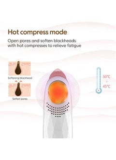 Arabest Portable Pore Cleaner - Micro USB Round Hole Design with Hot Compress Function Blackhead Remover Kit for Facial Care (White)  - Image 3