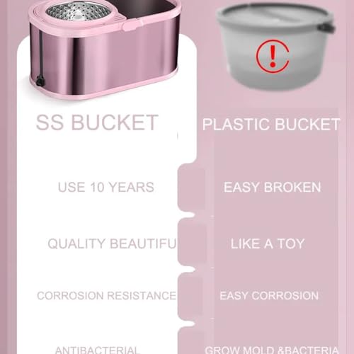 upyog Steel Bucket Mop (Purple) - 360° Spin Mop with Steel Bucket | Stainless Steel Mop Bucket for Floor Cleaning | Heavy Duty Self-Wringing Mop with Bucket | Easy Spin Mop and Bucket Set - Image 4
