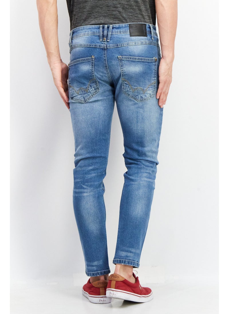 Men Slim Fit Washed Denim Jeans, Blue - pzsku/Z0BD52DFF92D986B25AEFZ/45/_/1720166737/ee5493f6-cc8b-4290-9b1b-3c20a593810e