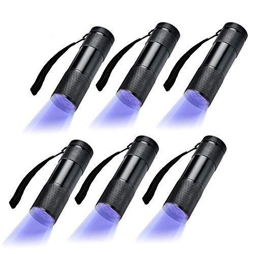 Optimal Shop 6 Pack UV Blacklight 9 LED Flashlight Torch Light Outdoors Etc (6 Pack) - Image 1