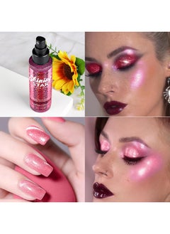 MEICOLY MEICOLY Rose Red Body Glitter Spray,100ML(3.53OZ),Glitter Hairspray,Sparkle Glitter Spray for Hair/Body/Clothes,Body Shimmer Spray for Skin,Lightweight,Long Lasting  - Image 2