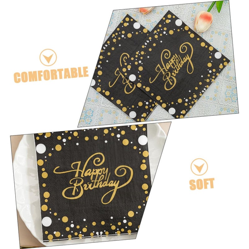 60 قطعة مناديل العشاء المطبوعة لحفلة عيد الميلاد أو المناسبات والكوكتيل، بتصميم أنيق وناعم وماص - Image 4