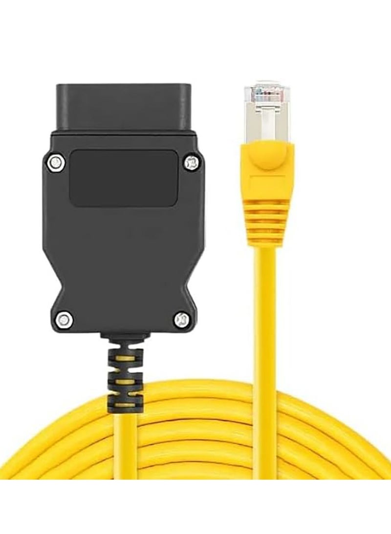 ENET OBD2 Adaptor with Ethernet Rj45 Cable - works with I-COM, E-SYS, I-STA, Bootmod3, Bimmercode, MHD for BMW E/F/G Series  Toyota Supra MK5 Coding  Diagnostic (With Ethernet Cable) - Image 2
