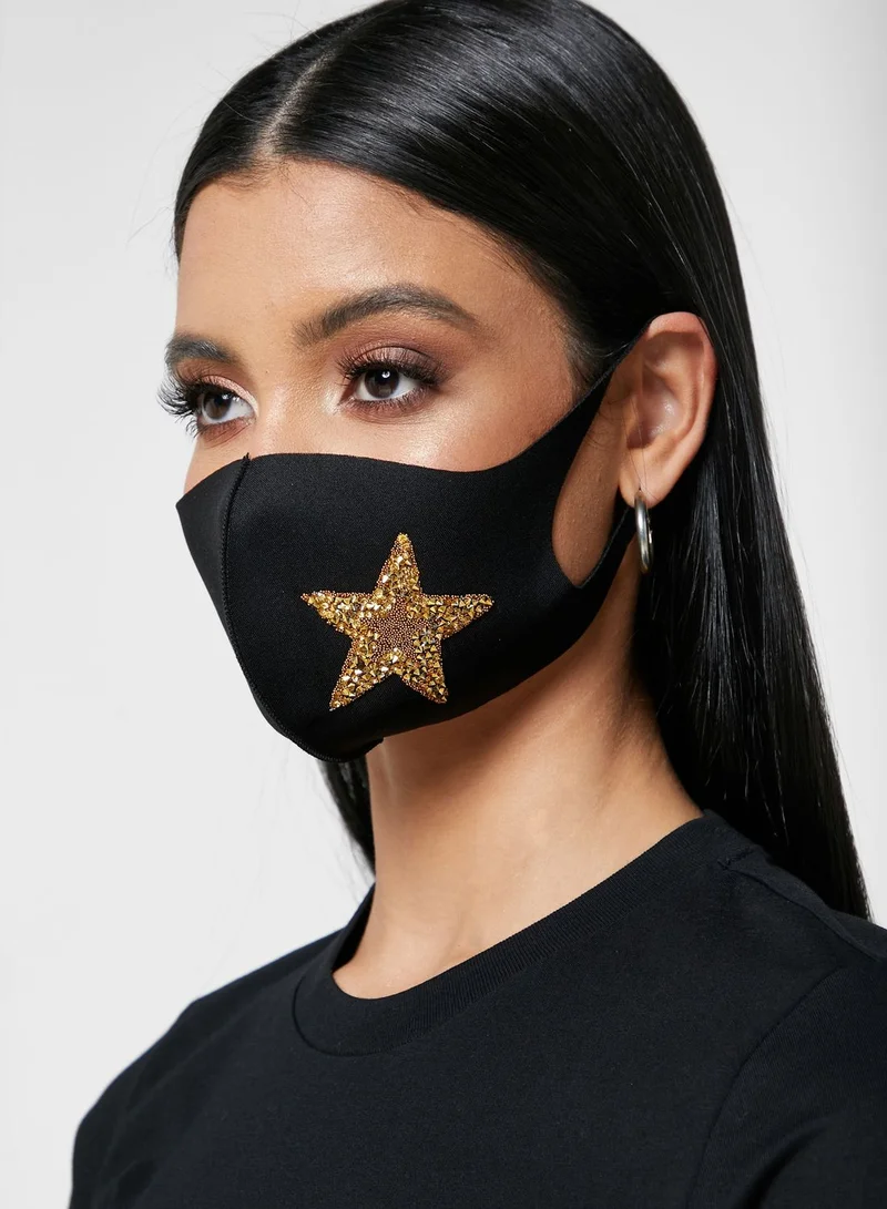 Ginger Glitter Star Face Mask