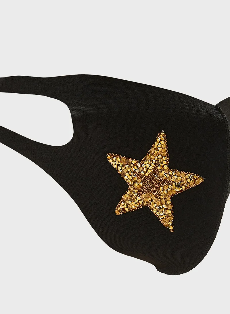 Ginger Glitter Star Face Mask