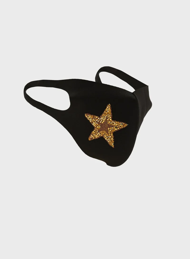 Ginger Glitter Star Face Mask