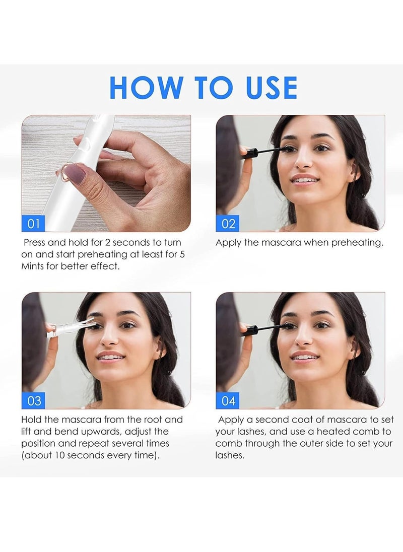 Rightsure Electric eyelash curler, USB rechargeable heated eyelash curler, anti-scalding heated eyelash curler with 3 temperature settings, women's eyelash curler eyelash tool  - Image 3