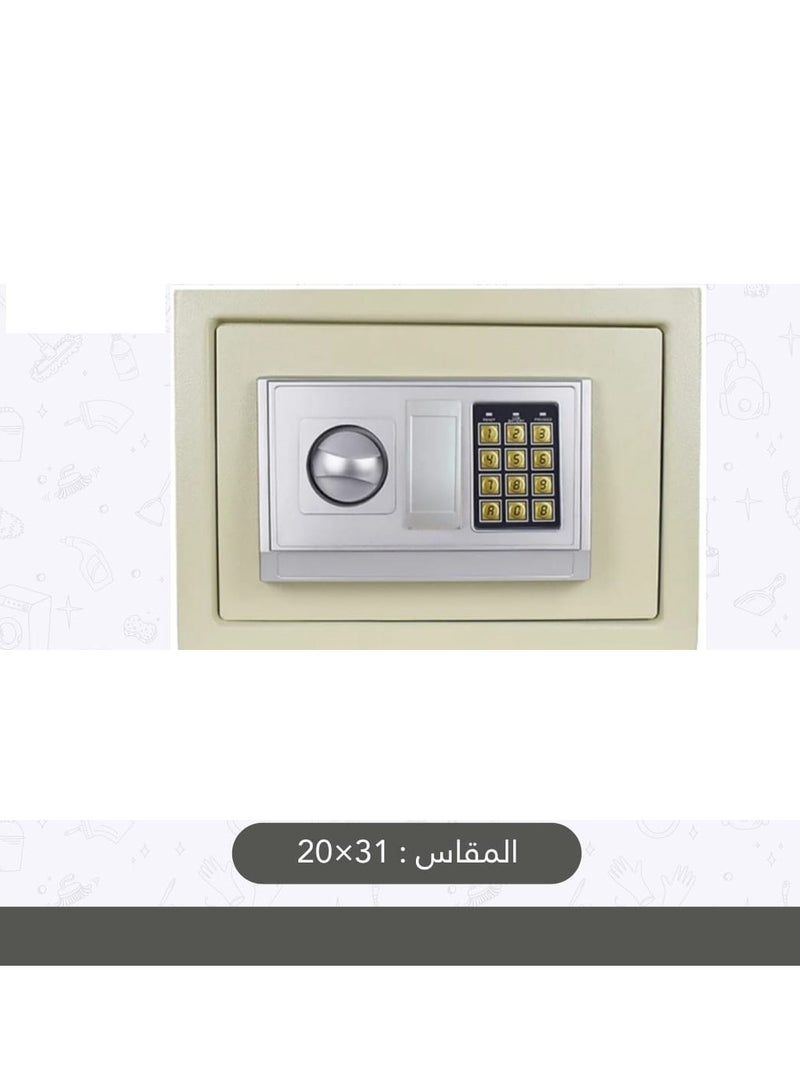 خزنة ابيض رقمية إلكترونية مع قفل لوحة مفاتيح إلكتروني ومفتاح  - Image 3