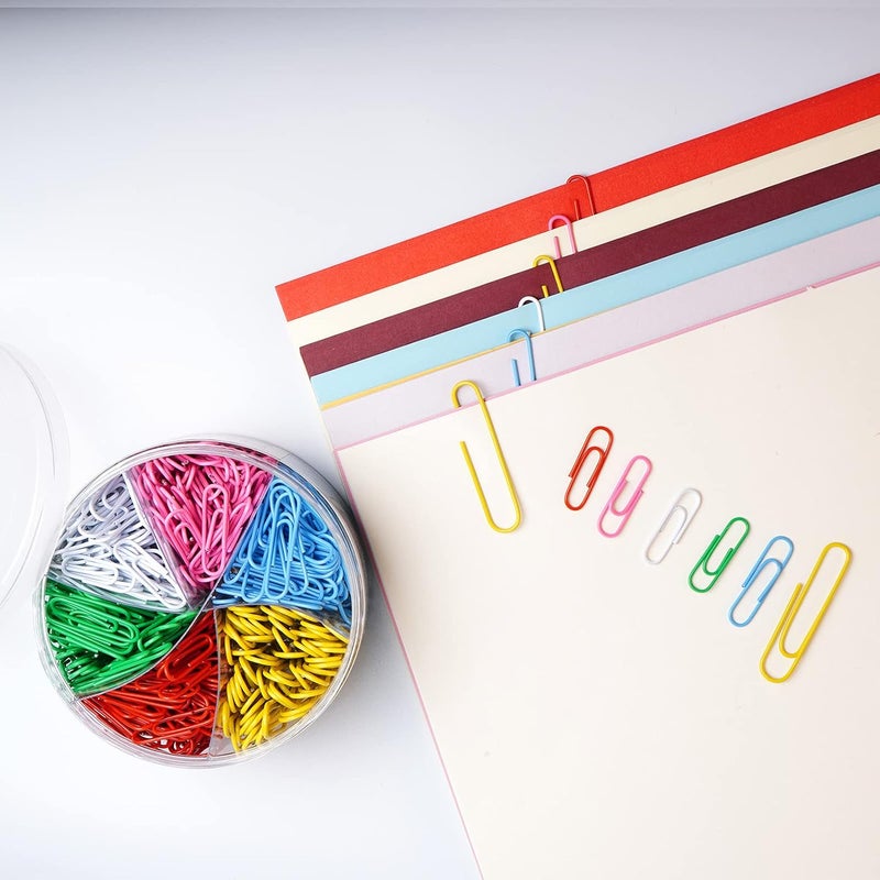 DANRONG 520 PCS Colored Paper Clips Assorted Sizes, Small Medium and Large (1.1", 1.3" & 2"), Colorful Paperclips for Office, School, Home Supplies-Colored - Image 5