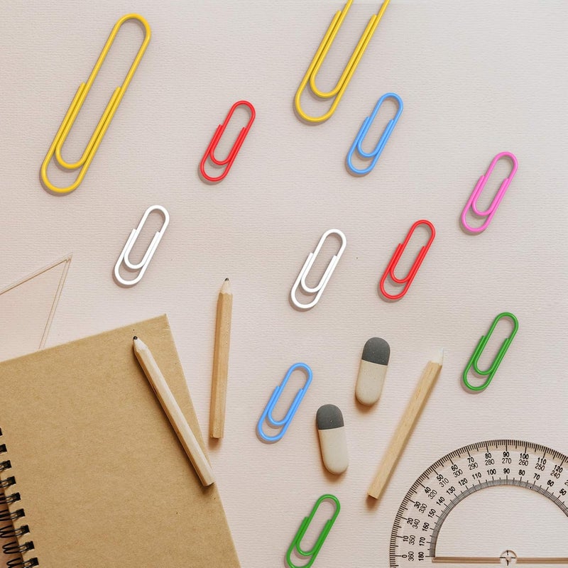 DANRONG 520 PCS Colored Paper Clips Assorted Sizes, Small Medium and Large (1.1", 1.3" & 2"), Colorful Paperclips for Office, School, Home Supplies-Colored - Image 4