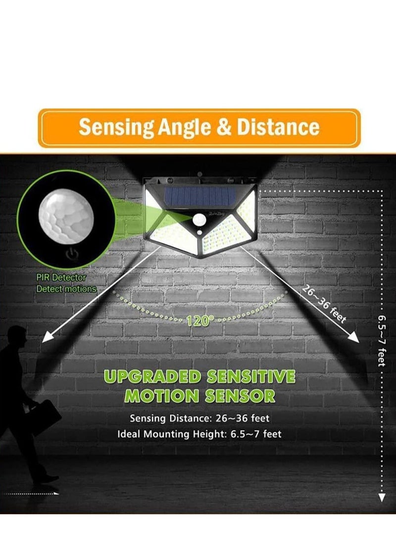 ELTRAZONE NEW Garden Solar Lights with 100 LEDs & 3 Modes – IP65 Waterproof Outdoor Light with 270° Lighting, Motion Sensor – Perfect for Backyard, Fence, Patio, and Front Door (4 Packs) - Image 3