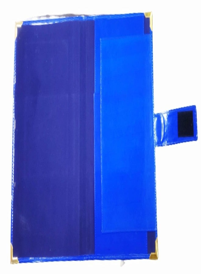 IRYA Army Dak Pad Folder/Holder (Size: 15 X 10.5 inch) (Golden Steel Corner) (Walcro Closure) / File Binder/Four Flapper (Blue Color) - Image 3