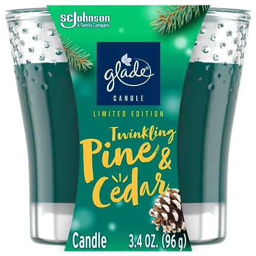 Glade Candle Jar Air Freshener Twinkling Pine  Cedar Limited Edition Scent 34 Oz