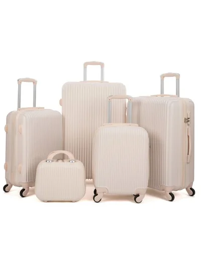 LIMRA Luggage set 5 pieces travel Bags with a distinctive design from limra Beige