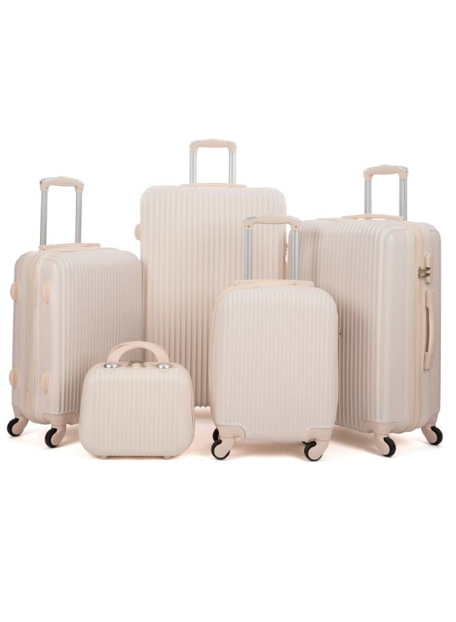LIMRA Luggage set 5 pieces travel Bags with a distinctive design from limra Beige - Image 1
