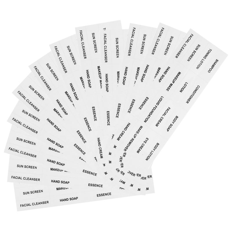 12 Sheets Clear Bathroom Labels Organization Labels Refillable Bottle Stickers for Lotion Cream Shampoo Cosmetic Travel Bottles - Image 5