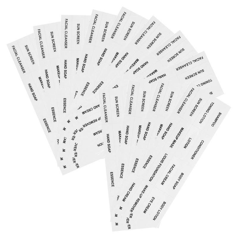 12 Sheets Clear Bathroom Labels Organization Labels Refillable Bottle Stickers for Lotion Cream Shampoo Cosmetic Travel Bottles - Image 1