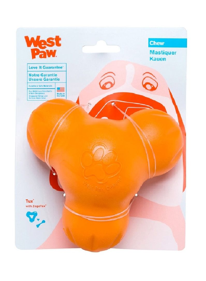 West Paw لعبة توزيع مكافآت الكلاب من Tux Treat باللون البرتقالي الصغير - Image 1