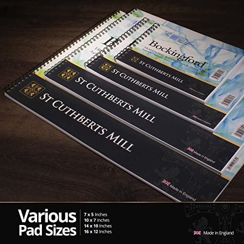 Bockingford St. Cuthberts Mill Bockingford Watercolor Paper Spiral Pad - 7x5-inch White Water Color Paper for Artists - 12 Sheets of 140lb Cold Press Watercolor Paper for Gouache Ink Acrylic Charcoal and More - Image 3