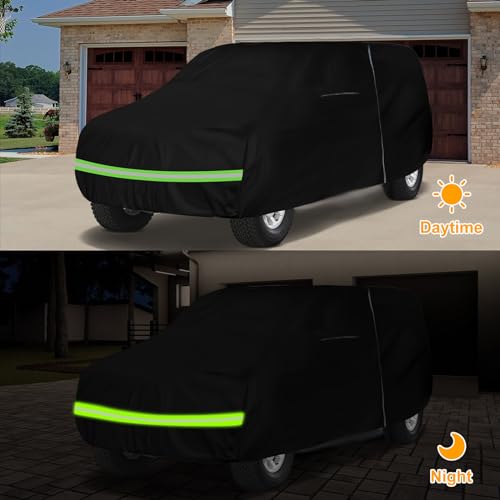 SPORTULI Waterproof Car Cover Replace for 1983-2001 Jeep Cherokee XJ 2/4 Door, 6 Layers All Weather Car Covers with Zipper Door & Windproof Bands for Snow Rain Dust Hail Protection - Image 5