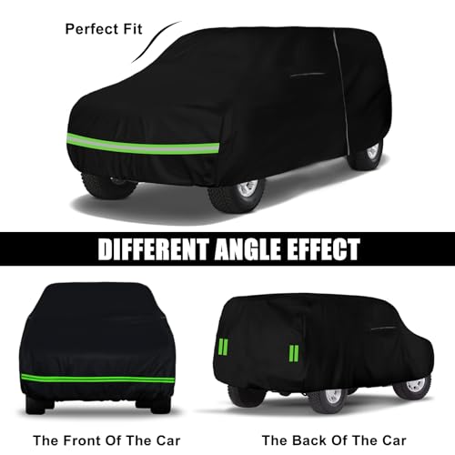 SPORTULI Waterproof Car Cover Replace for 1983-2001 Jeep Cherokee XJ 2/4 Door, 6 Layers All Weather Car Covers with Zipper Door & Windproof Bands for Snow Rain Dust Hail Protection - Image 4