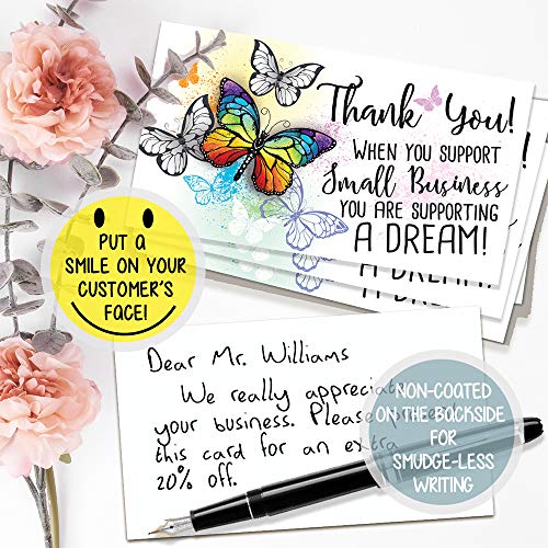 Lone Star Art Business Thank You Cards - Small Business Essentials - When You Are Supporting Small Businesses - Blank Note Card, Stationery Set of 50 3.5 x 2 Standard Business Card, Small Business Thank You Cards - Image 4