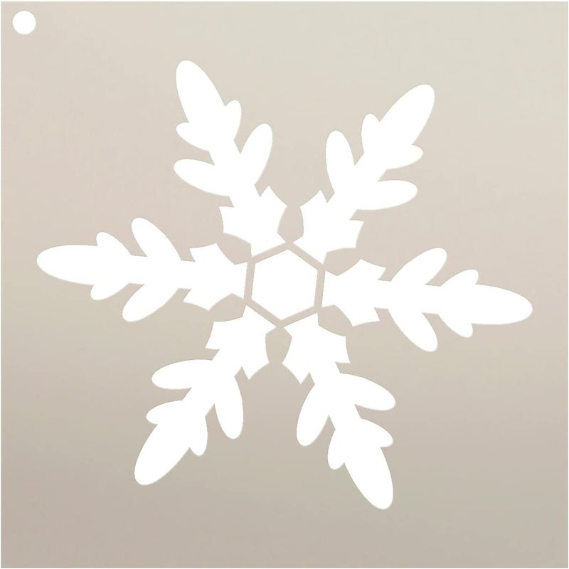 Ivanas Snowflake Stencil | Classic Winter Holiday Art | Reusable Mylar Template | Painting, Chalk, Mixed Media | Use for Wall Art, DIY Home Decor | Size (6" x 6") - Image 1