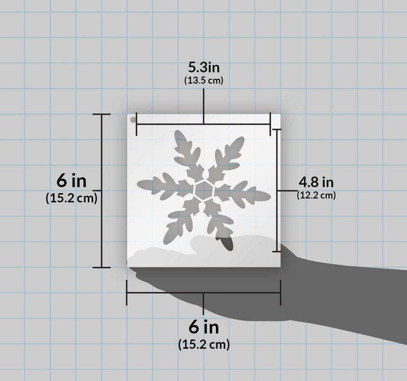Ivanas Snowflake Stencil | Classic Winter Holiday Art | Reusable Mylar Template | Painting, Chalk, Mixed Media | Use for Wall Art, DIY Home Decor | Size (6" x 6") - Image 2