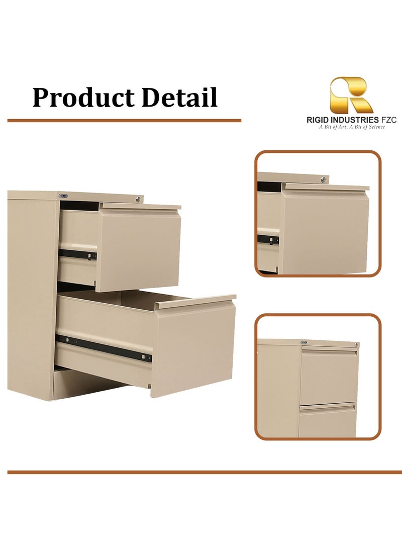 RIGID - RIGID Steel Cabinet 2 Drawers Beige - Image 1