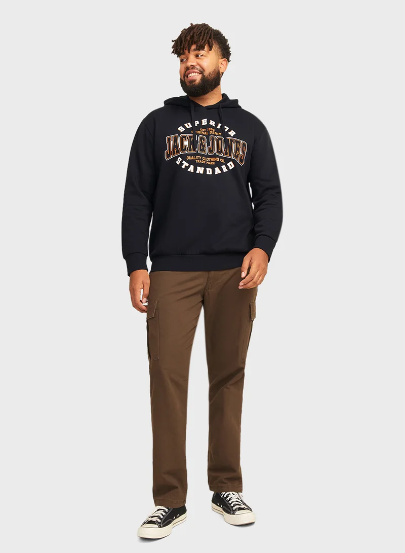 JACK & JONES Plus Size Graphic Printed Hoodie