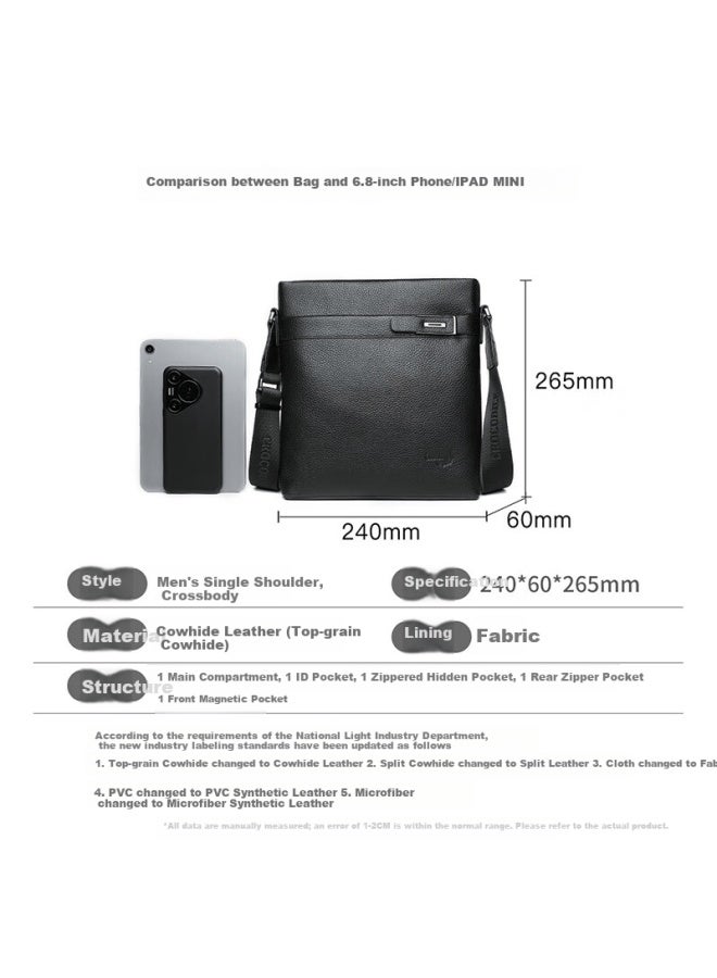 Crocodile First Layer Cowhide Men's Business Casual Shoulder Bag Crossbody Bag Men's Birthday Gift T3023 - Image 2