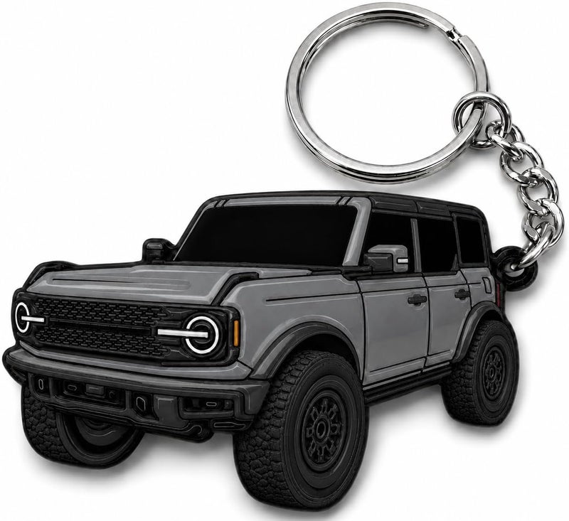 FOUR WHEEL BEAST Bronco Keychain Accessories 4 door key chain Fob Cover Cool Mods compatible with Ford Bronco 2021 2022 2023 - Image 1