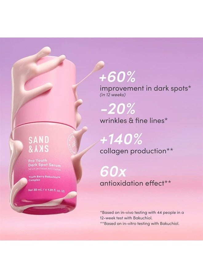 Sand & Sky Pro Youth Dark Spot Serum - Retinol Alternative, Bakuchiol Face Cream | For Fine Lines, Wrinkles, Hyperpigmentation | Glycolic Acid, Antioxidants, Probiotic for Firming and Glowing Skin  - Image 4