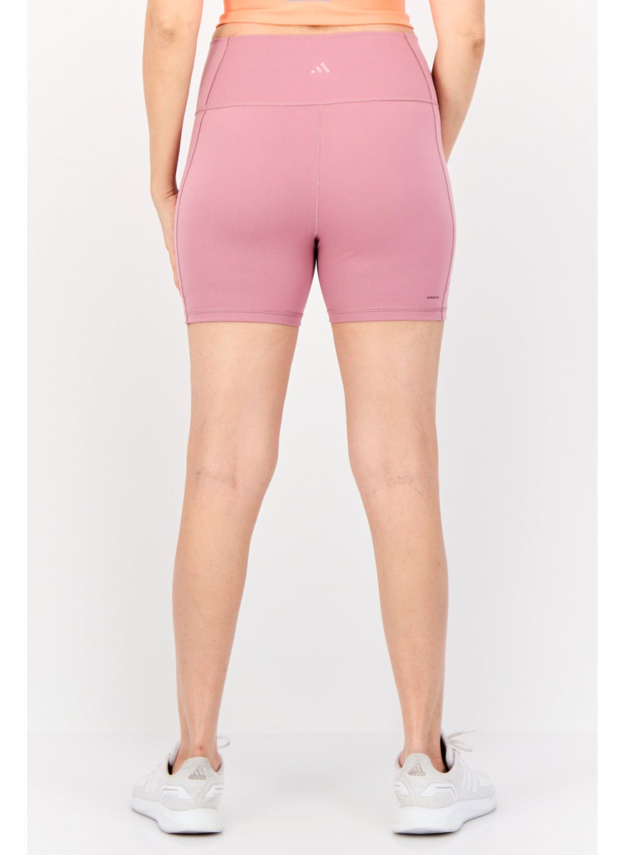 Adidas Women Sportswear Fit Yoga Shorts, Mauve  - Image 3