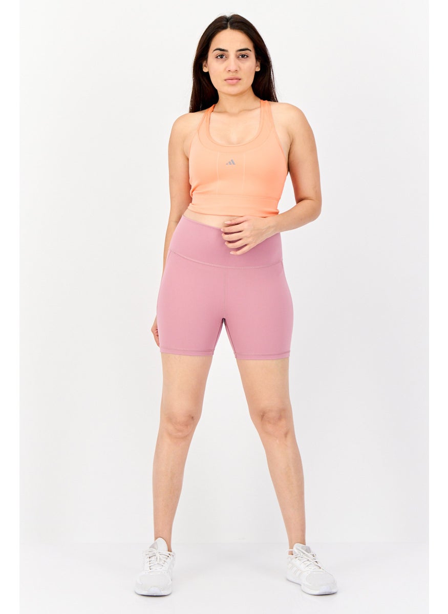 Adidas Women Sportswear Fit Yoga Shorts, Mauve  - Image 2