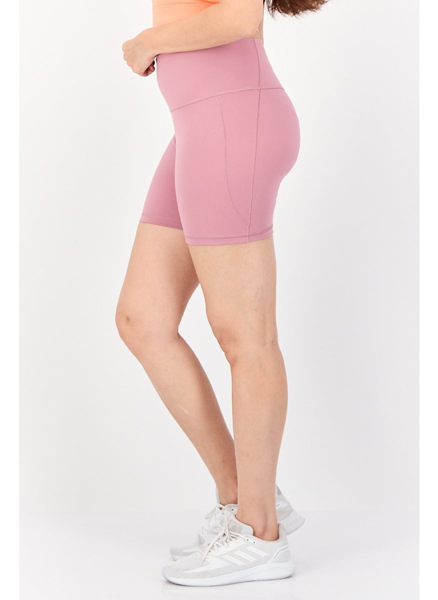 Adidas Women Sportswear Fit Yoga Shorts, Mauve  - Image 4