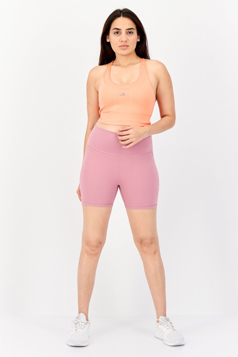 Adidas Women Sportswear Fit Yoga Shorts, Mauve - Image 2