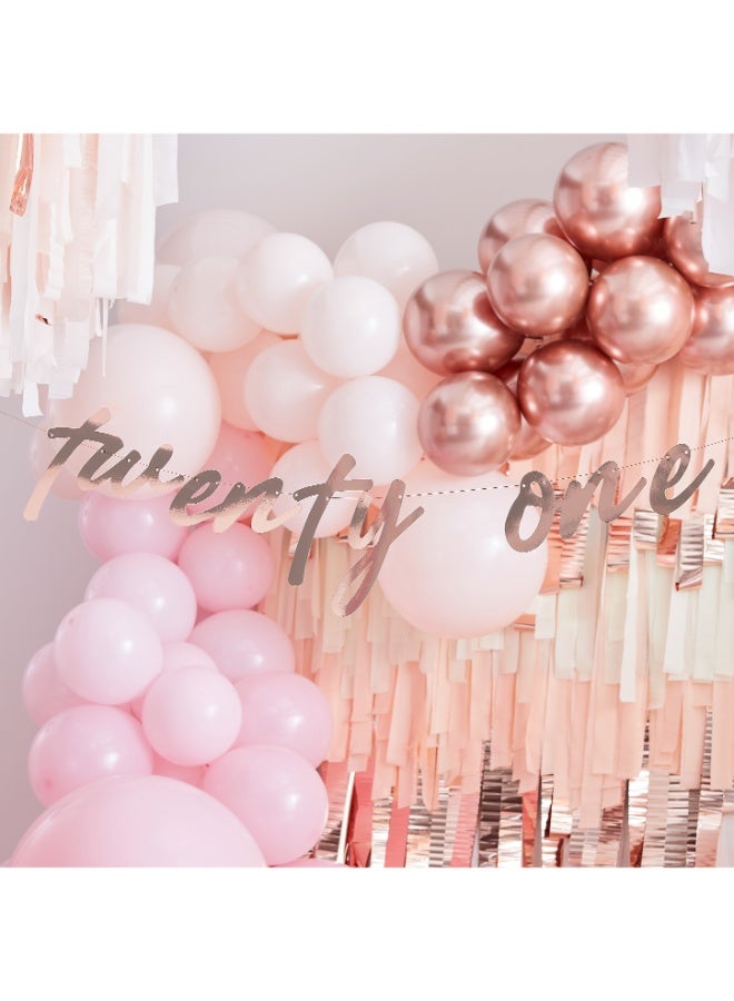 Ginger Ray 21St Rose Gold Happy Birthday Banner Bunting - Image 2