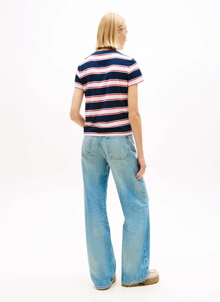 TOMMY JEANS Casual  Reg S Flag Jersey T-Shirt Ext