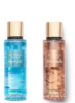 Victorias Secret - Beauty Pack of 2 Aqua Kiss and Bare vanilla Fragrance Body mist (250x2 Total 500ml)  - Image 1