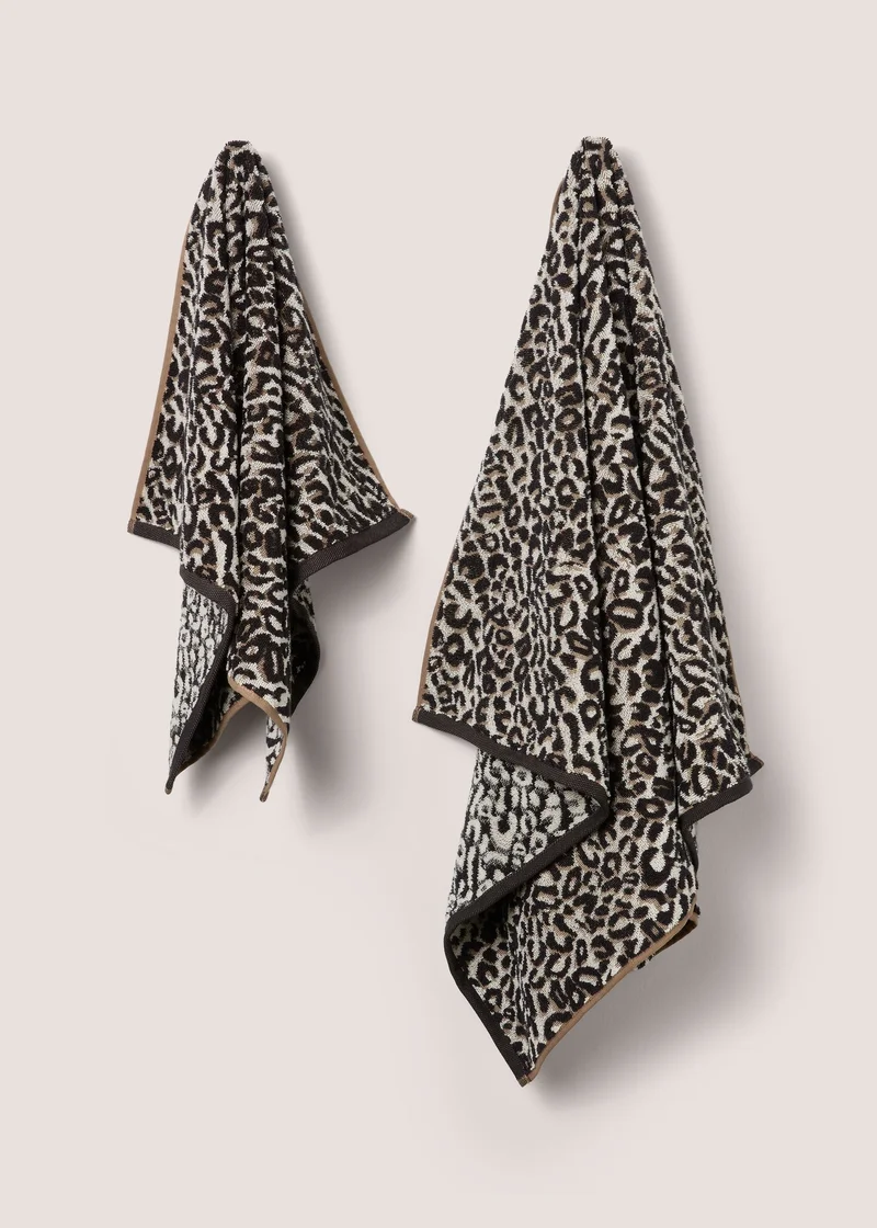 ماتلان Black & Gold 100% Cotton Casa Leopard Print Towel