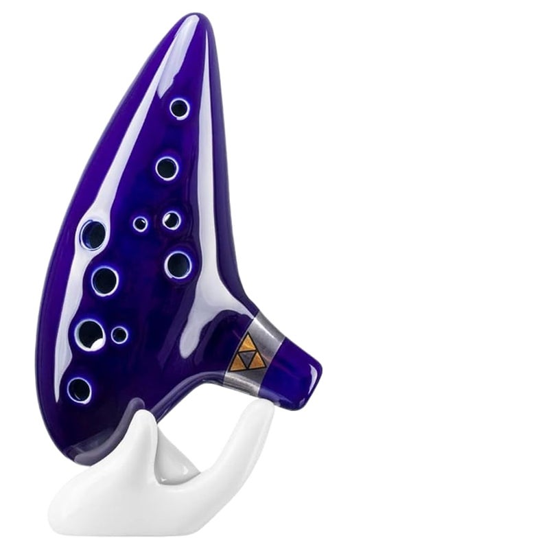PERLMAN Zelda Ocarina, 12-Hole Alto C Ceramic Ocarina Starter Kit with Display Stand, Neck Strap, Storage Bag, and Beginner Music Score - Vessel Flute for Kids and Fans - Image 1